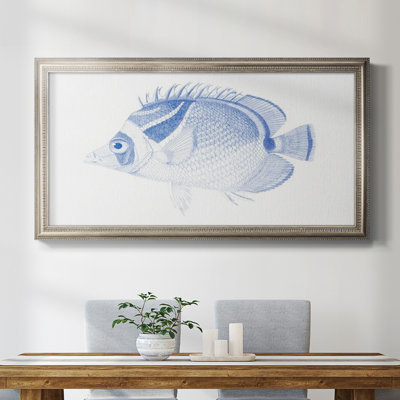 «Blue and White Tropical Fish IV», cadre photo unique, impression sur toile