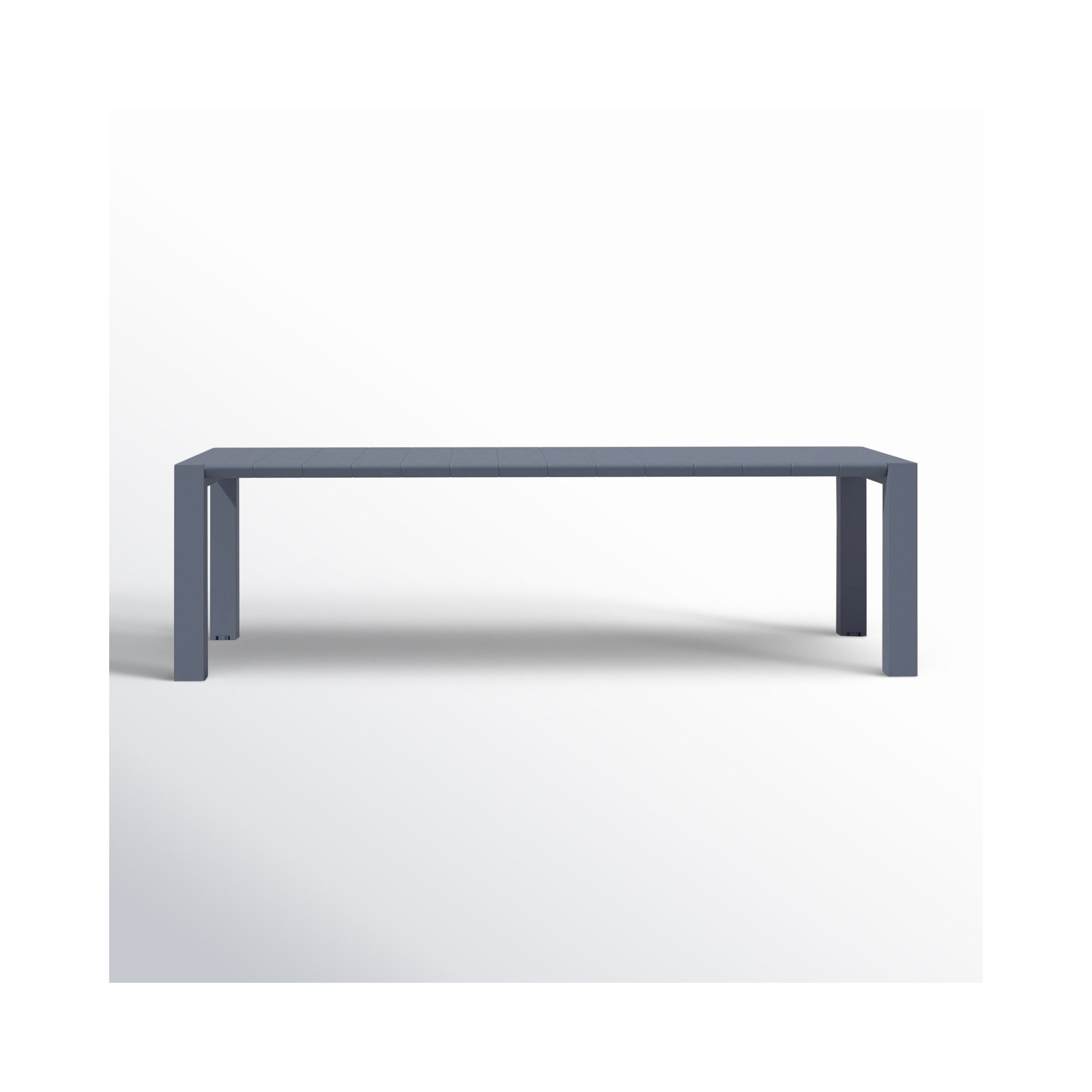 Spector Extendable Plastic Dining Table, 39" W x 102" L x 29.5" H, Dark Gray