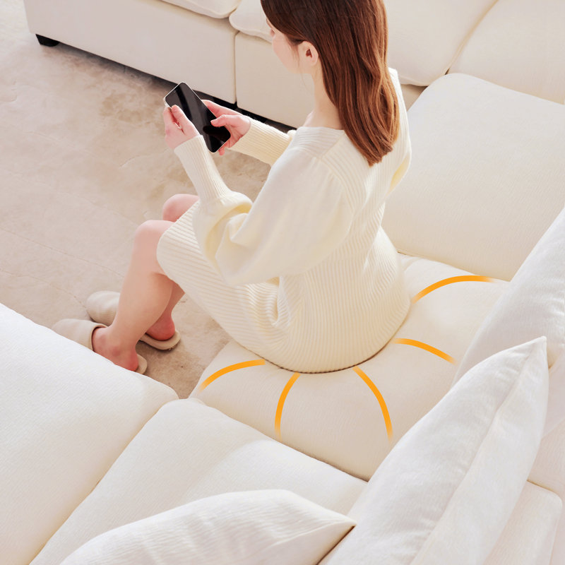 84*84" Modern L Shape Modular Sofa, White
