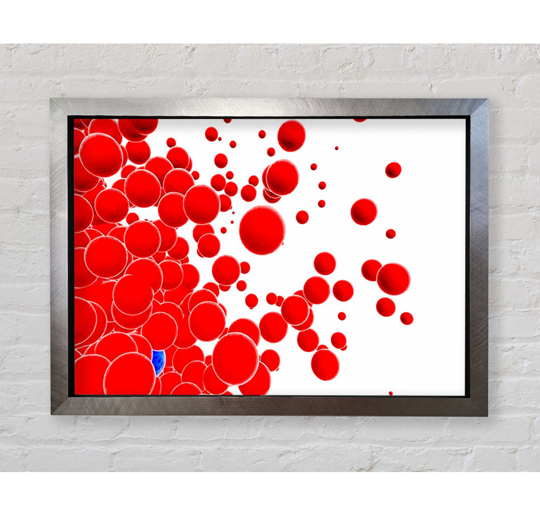 Gerahmtes Wandbild Red Bubbles