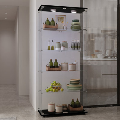 Vitrine en verre trempé avec lumières