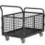 Chariot plateforme pliable robuste 5 en 1 avec cage, chariot utilitaire d'une capacité de 816 kg (1 800 lb) avec roues pivotantes à 360°, convertible en diable et chariot de manutention pour entrepôt, garage et déménagement