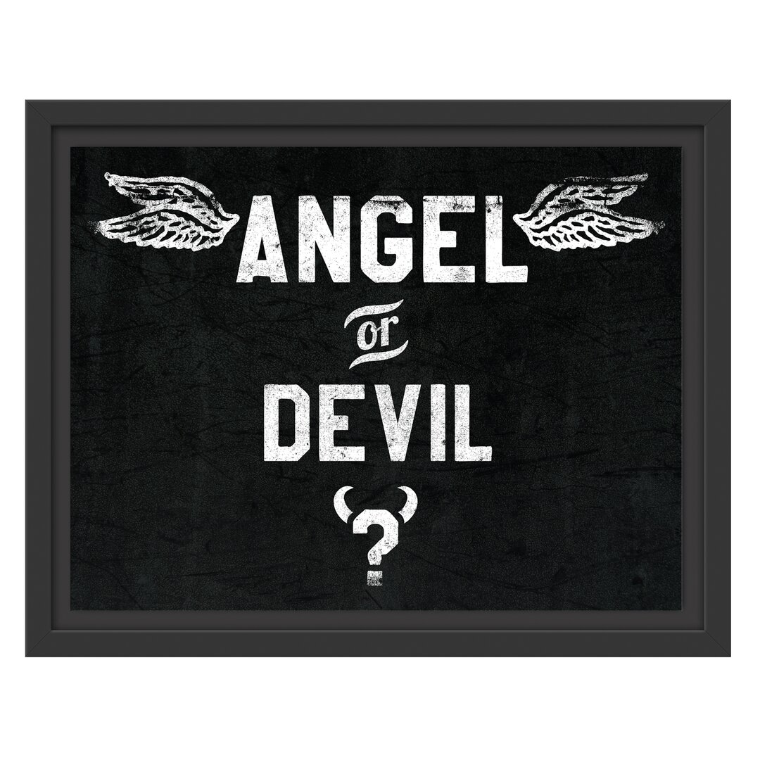 Gerahmtes Wandbild Angel or Devil Black