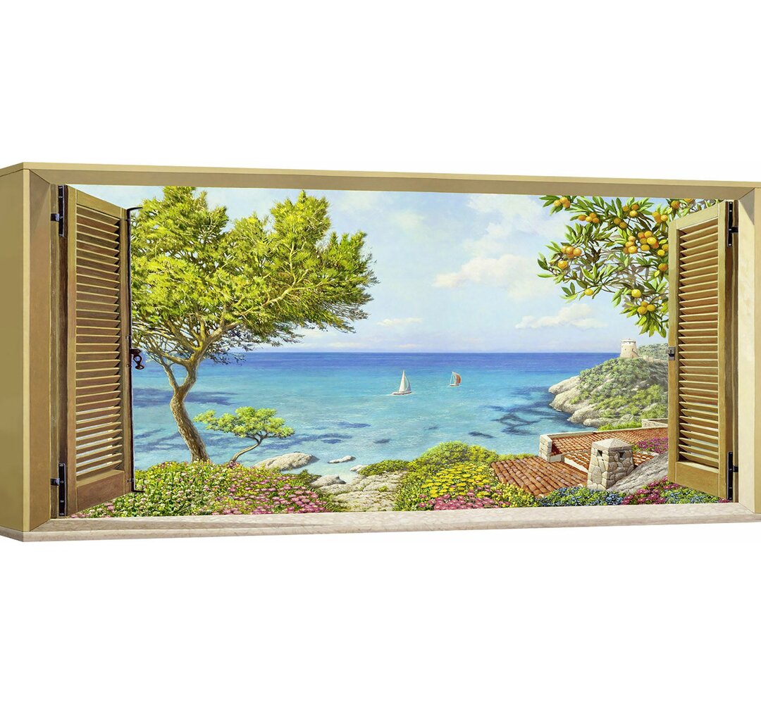 Leinwandbild Fenster am Meer von Andrea Del Missier