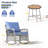 Rocking Chairs Set 3 Pieces Outdoor Patio Conversation Furniture Set With Glass Table & Thick Cushions For Backyard Porch Poolside Garden