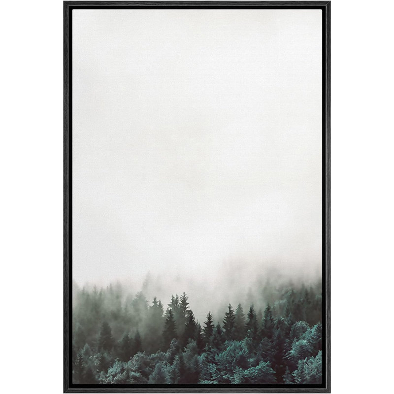 " Fog Rolls over Pine Treeest Nature Modern Multicolor " Graphic Art Print