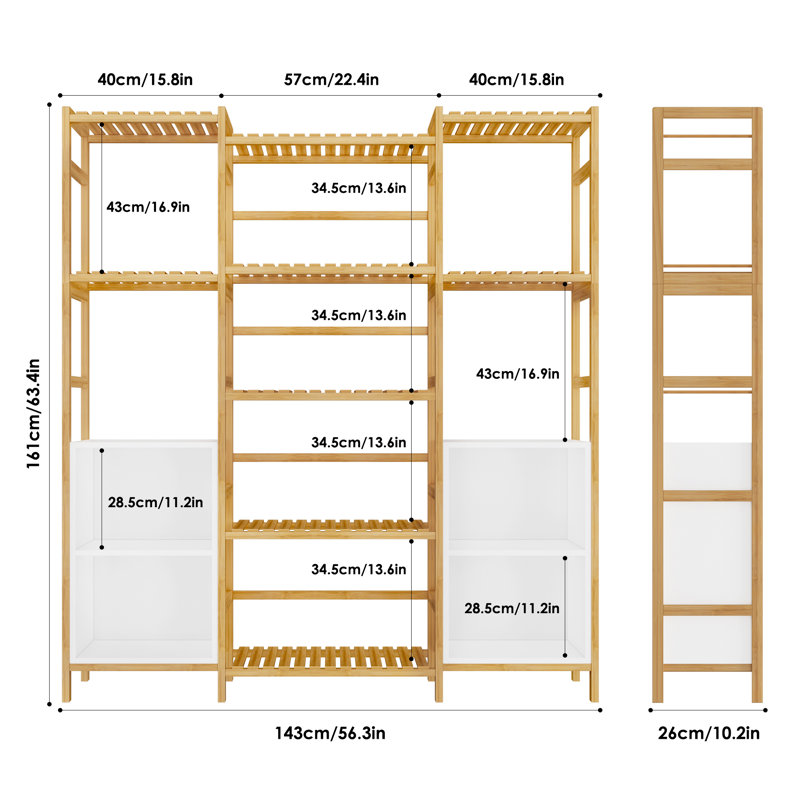 Bibliothèque de rangement 63,4 "H avec 12 tablettes ouvertes
