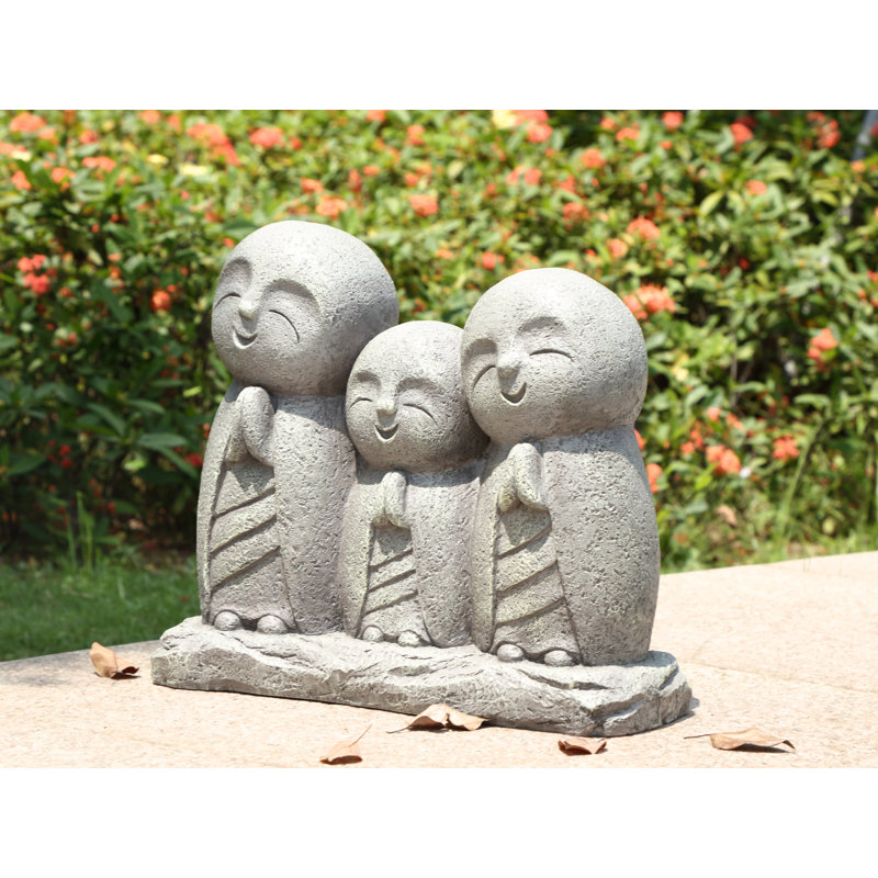 Praying Lucky Japanese Jizo Family Statue