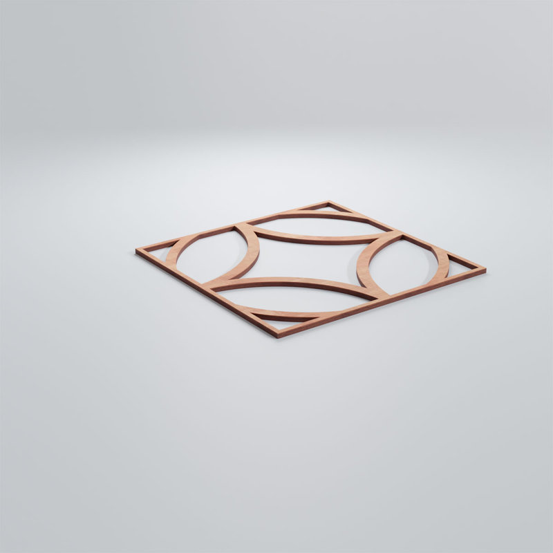 Panneaux muraux en bois Crosby, Cerise, H 11 3/8 po x l 11 3/8 po x P 1/4 po