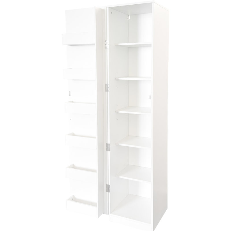 Blanc, autoportant, garde-manger, tablettes, garde-manger latéral, rangement multifonctionnel réglable