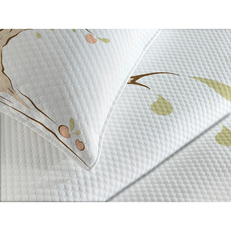 Ambesonne Tree Bedspread Set Apple Flying Birds Art Multicolor, King Coverlet / Bedspread + 2 Standard Shams