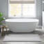 Tapis gris pour salle de bain réversible 100% coton 24 x 60 po 3000 g / m² - conçu pour la douceur et l'élégance, velours moyen, durable, lavable à la machine, antidérapant-1895427427