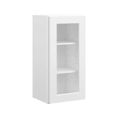 Meuble mural standard HOMEIBRO Cozy Design, en contreplaqué blanc Shaker, prêt à assembler, 15 po L x 12 po P x 36 po H, sans vitre.