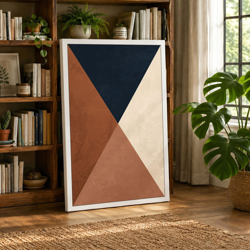 Pinwheel Geometric - Wrapped Canvas, 36x24 - 91.4 x 61.0 cm, Taupe Border