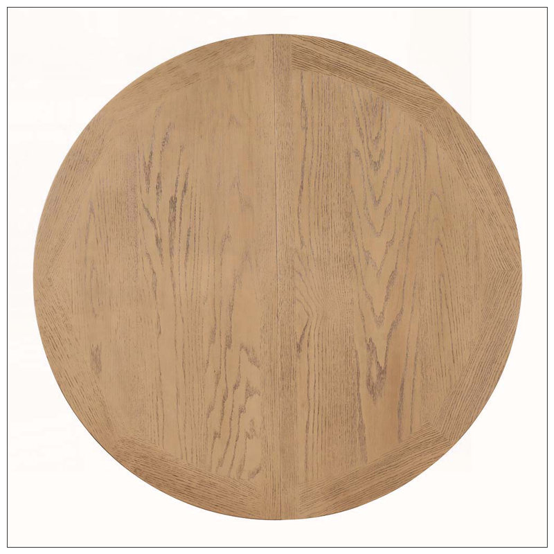 Table de salle à manger rétro extensible - Feuille papillon et base en forme de X (chêne naturel + blanc cassé)