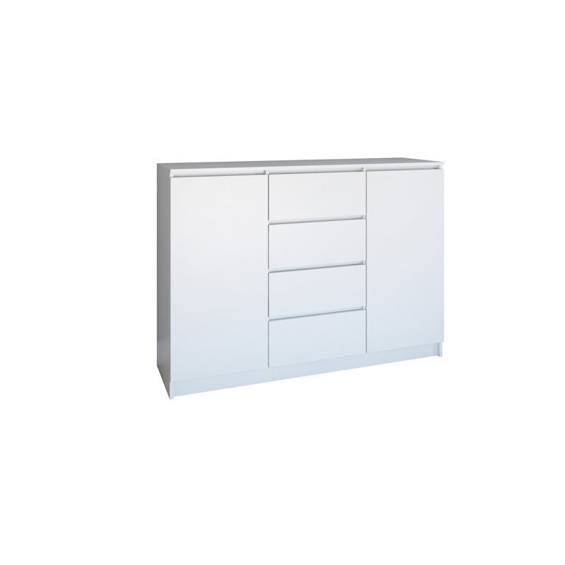 Tian 4 Drawer Combi Chest, White Matte