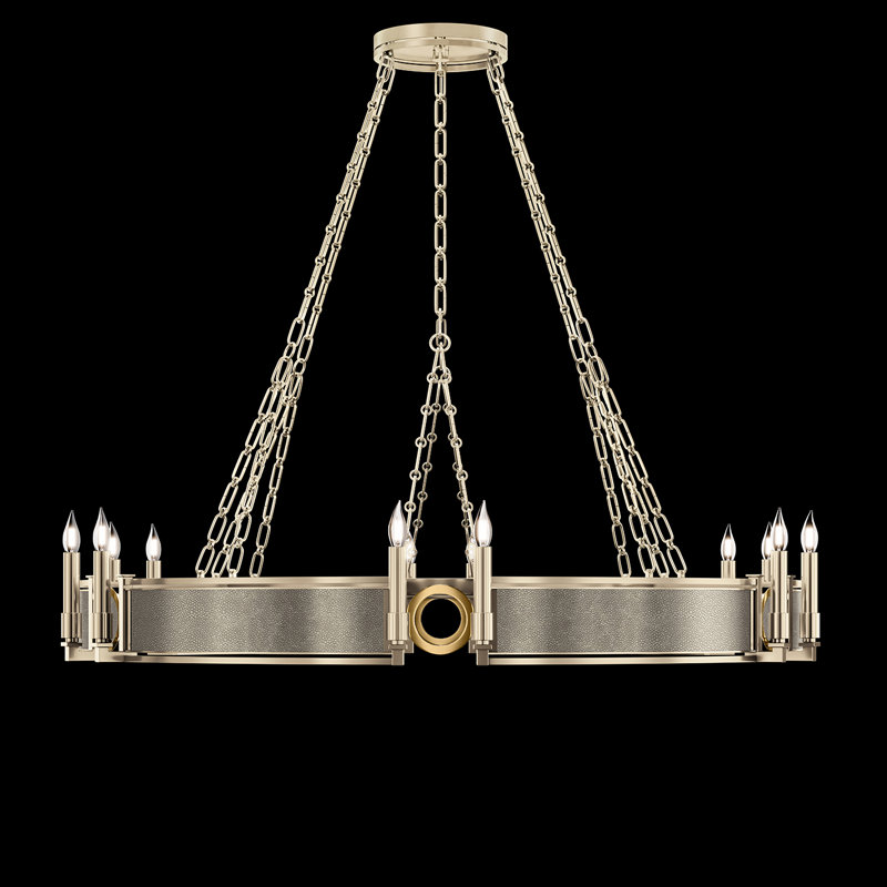 Lustre rond l 49,75 po Mirage, Coco / laiton / champagne