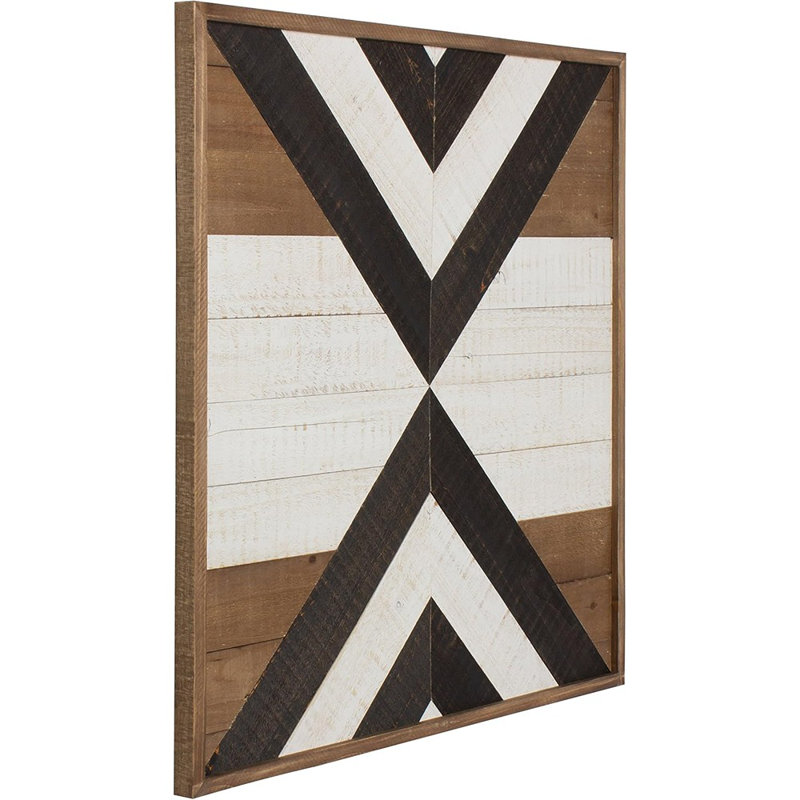 Art sur planche de bois, noir, blanc et brun rustique