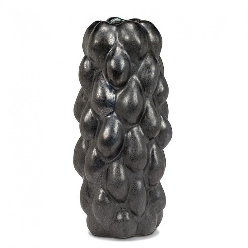 Matte Black Small Knobby Vase, 13.5" H x 5.5" W x 5.5" D