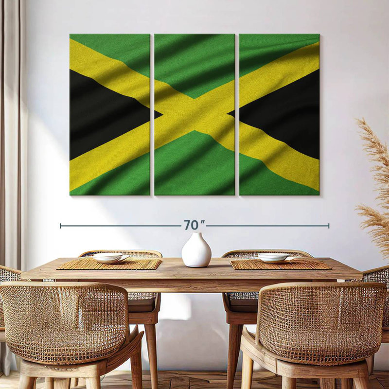 Borges Waving Jamaica Flag, 42" H x 65" W