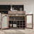 Mini Wine Bar Cabinet With Led Lights, Wine Storage Cabinet With Removable Wine Rack, Glass Holders, 2 Drawers, Charging Ports, Modern Bar Coffee Station Whiskey Liquor Cabinet For Home And Office