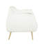 Fauteuil d'appoint blanc Boucle pour espace de vie principal avec pieds en métal robustes, fabrication robuste et or-25143719