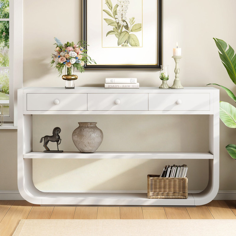 Console à 3 tiroirs Jacobsen, Blanc
