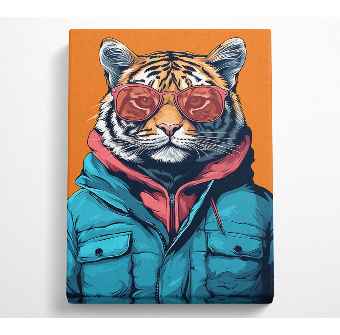 The Trendy Tiger Orange - Einzelner Bilderrahmen Kunstdrucke auf Leinwand