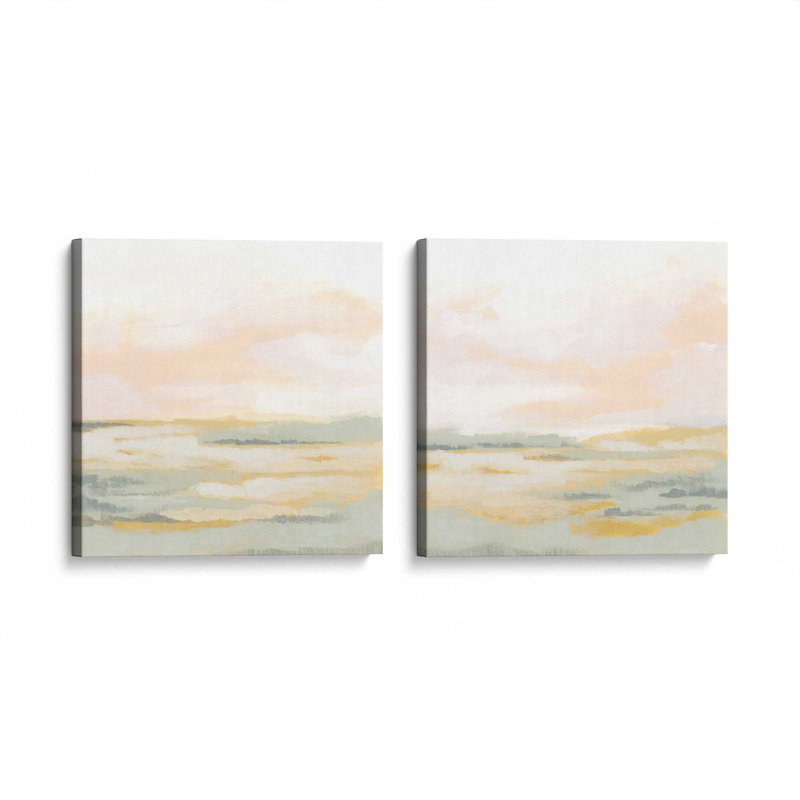 Ensemble de 2 champs de lumière pastel, Toile tendue, H 16 po x l 32 po