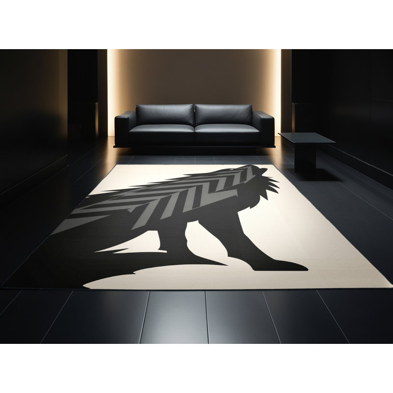 Tapis beige doux et moelleux à motif de chevrons modernes et audacieux beige, 6 X 9