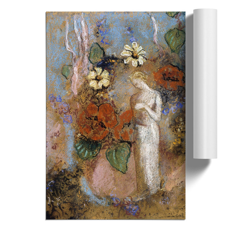 Pandora Vol.3 by Odilon Redon - No Frame Painting, 42cm H x 30cm W x 0.1cm D