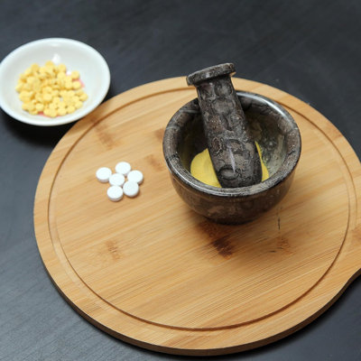 4x4 Natural Marble Mortar and Pestle Set, Large Heavy Duty Grinder for Spices Guacamole Pesto Salsas Kitchen
