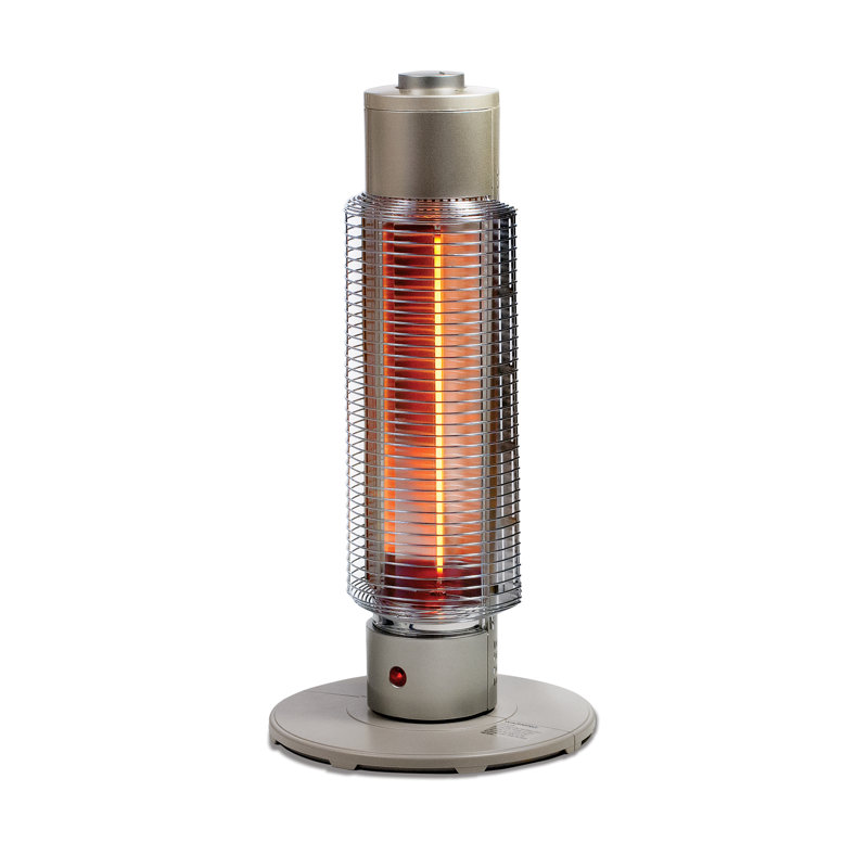 Beige and Gray Electric Radiant Tower Heater with Thermostat