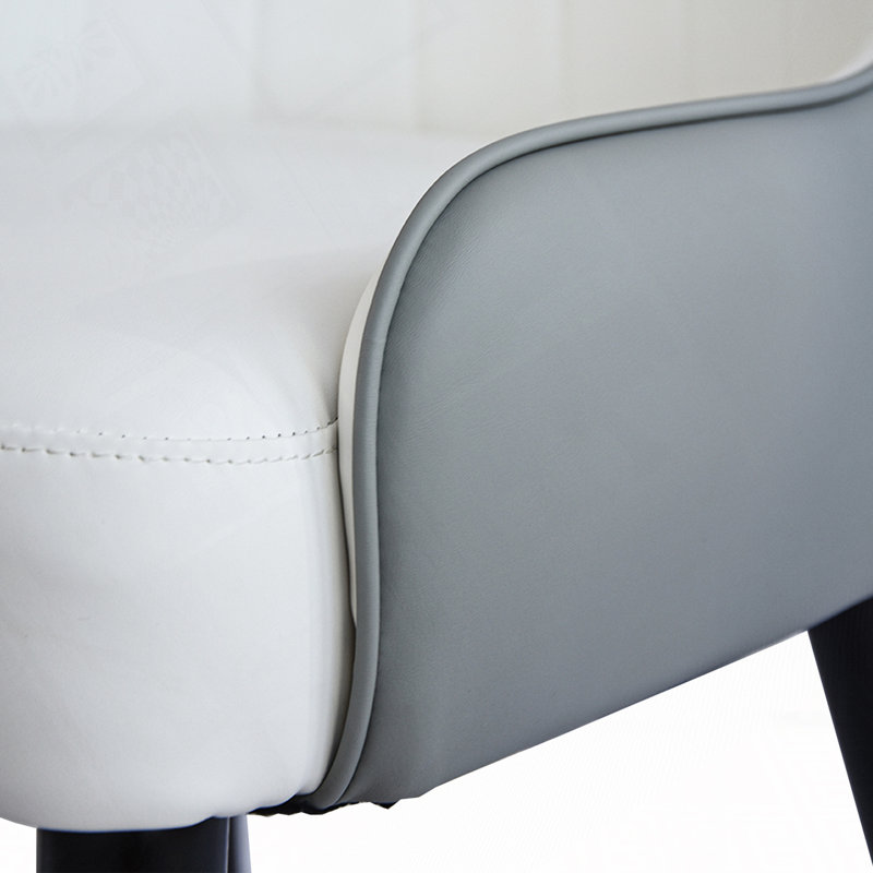 Chaise rembourrée en polyuréthane, Gris, Blanc