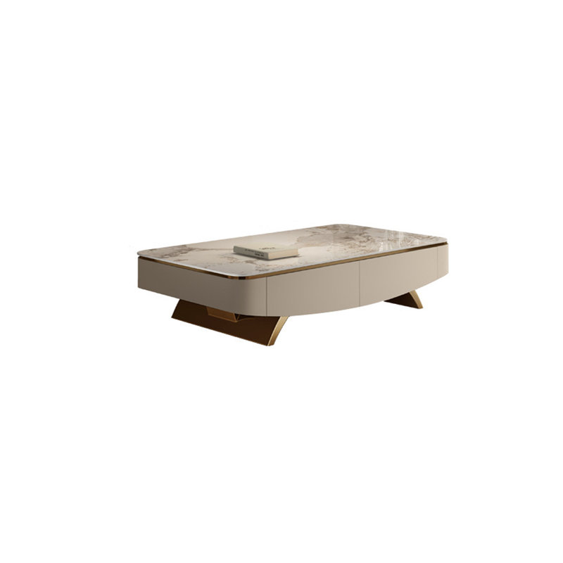 Table basse Modern, Doré, H 15,75 po x L 55,12 po x l 31,5 po