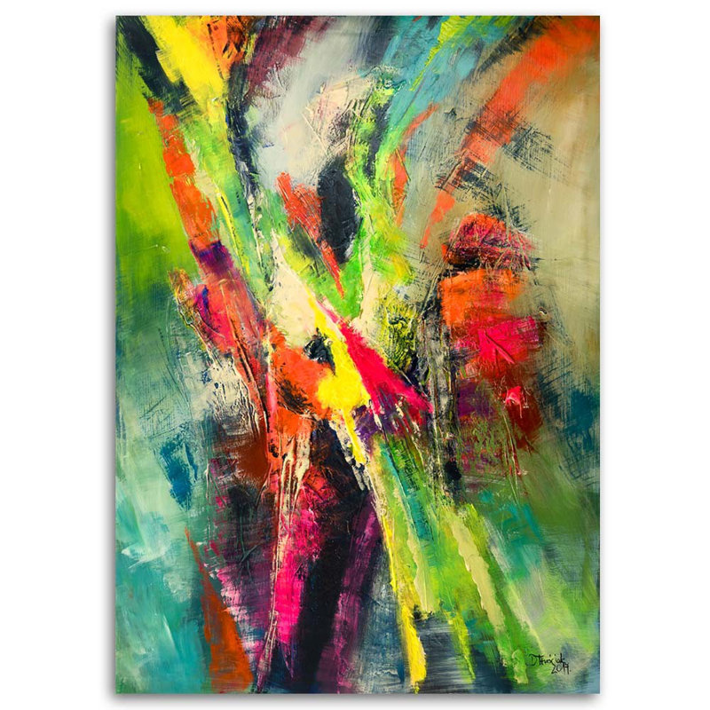 Colorful Abstract - No Frame Print on Canvas, 60cm H x 40cm W