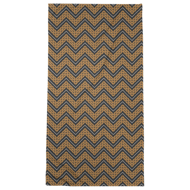 Serviette de plage Stephenie, Noir / orange foncé