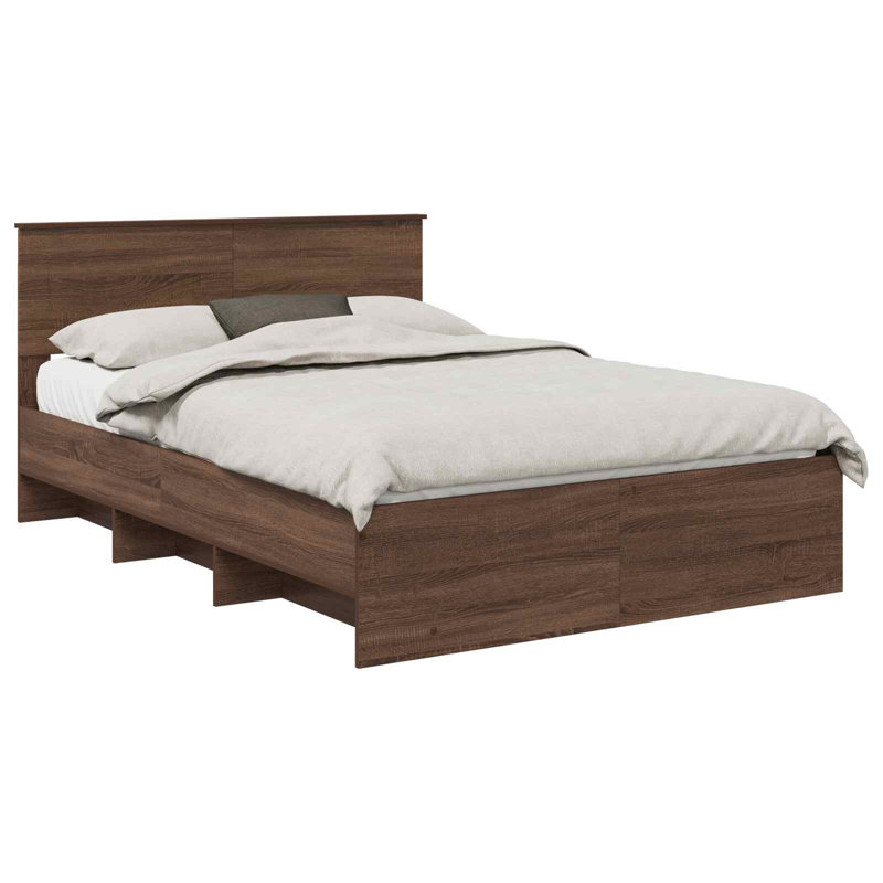 Bed, European Double (140 x 200 cm), Brown Oak