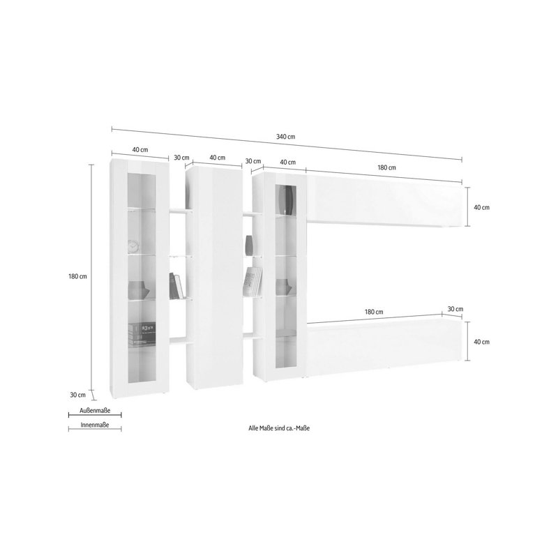 Cante Rectangle Accent Cabinet, Glossy White