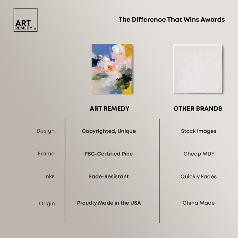«Clouds and Color I», art mural moderne par Art Remedy, H 20 po x l 16 po, Toile tendue