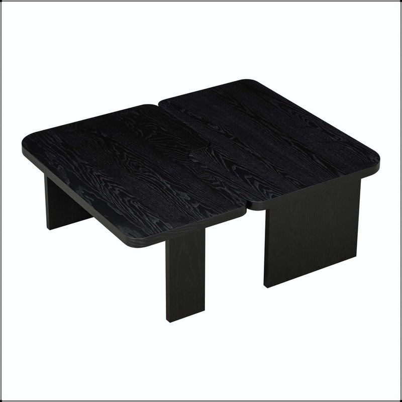 Ensemble de tables basses modulaires avec épissures - 2 sections en forme de L, Black