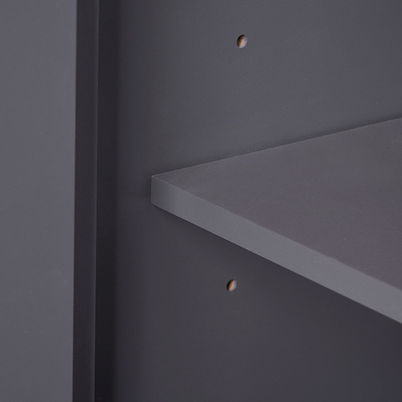Meuble-lavabo autoportant moderne avec poignées en céramique, Bleu gris
