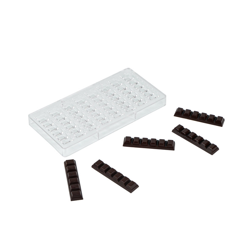 Moule à chocolat 10,8 x 5,3 pouces, 1 moule à chocolat lavable - 8 cavités, en polycarbonate transparent, pour les barres protéinées et énergétiques, bonbon, facile à libérer