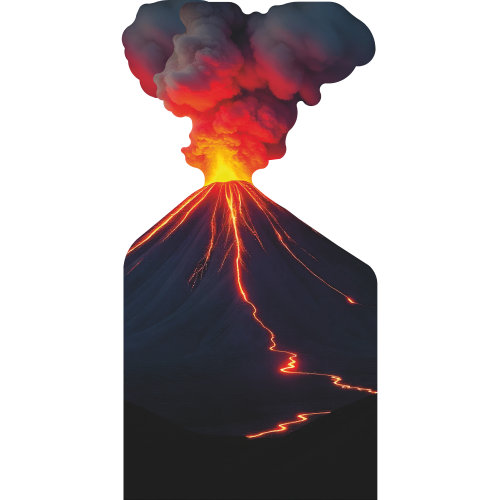 SP13496 Erupting Volcano Lava Magma Smoke Cardboard Cutout Standee Standup