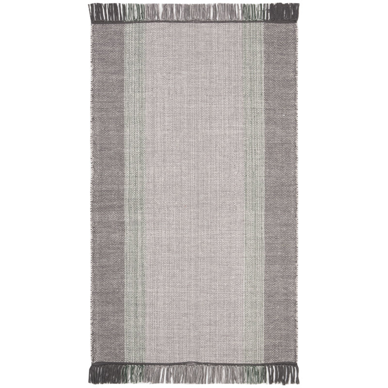 Zoltán Hand Woven Cotton Striped Rug, Rectangle 4' x 6'