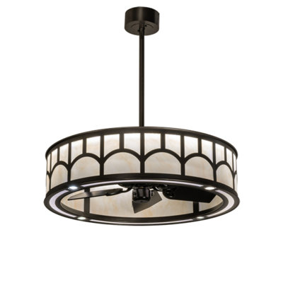 Mission LED Outdoor Downrod Ceiling Fan