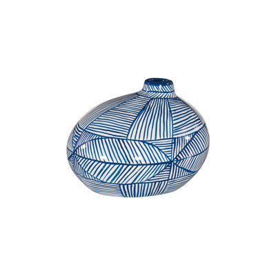 Indigo Mosaic Vase, Wide