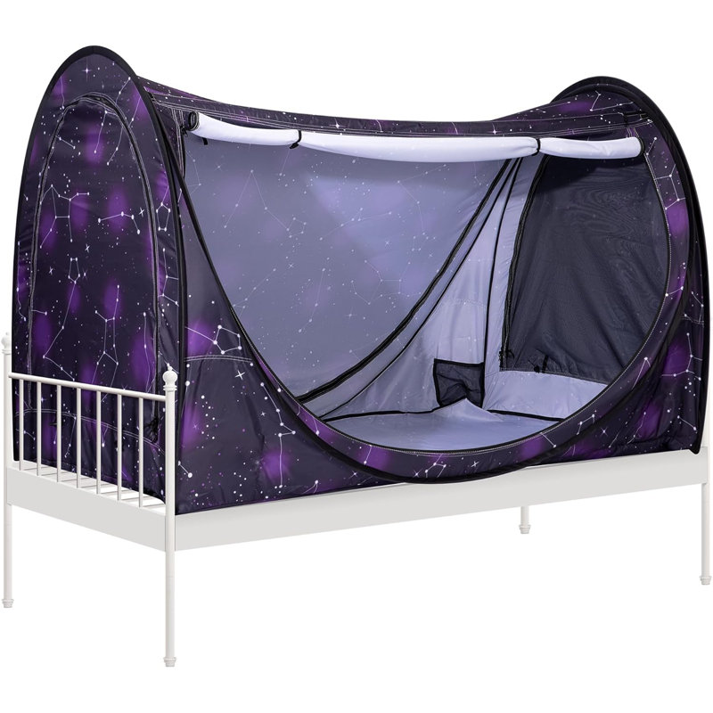 Lit à baldaquin escamotable en polyester , Mauve foncé