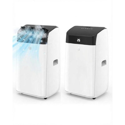 2PCS 14000 BTU Portable Air Conditioner, Quiet 3-in-1 AC Unit with Cooling Dehumidifier Fan, Remote Control, 24H Timer, Auto Swing & Complete Window Kit for Large Room Up to 750 Sq.ft