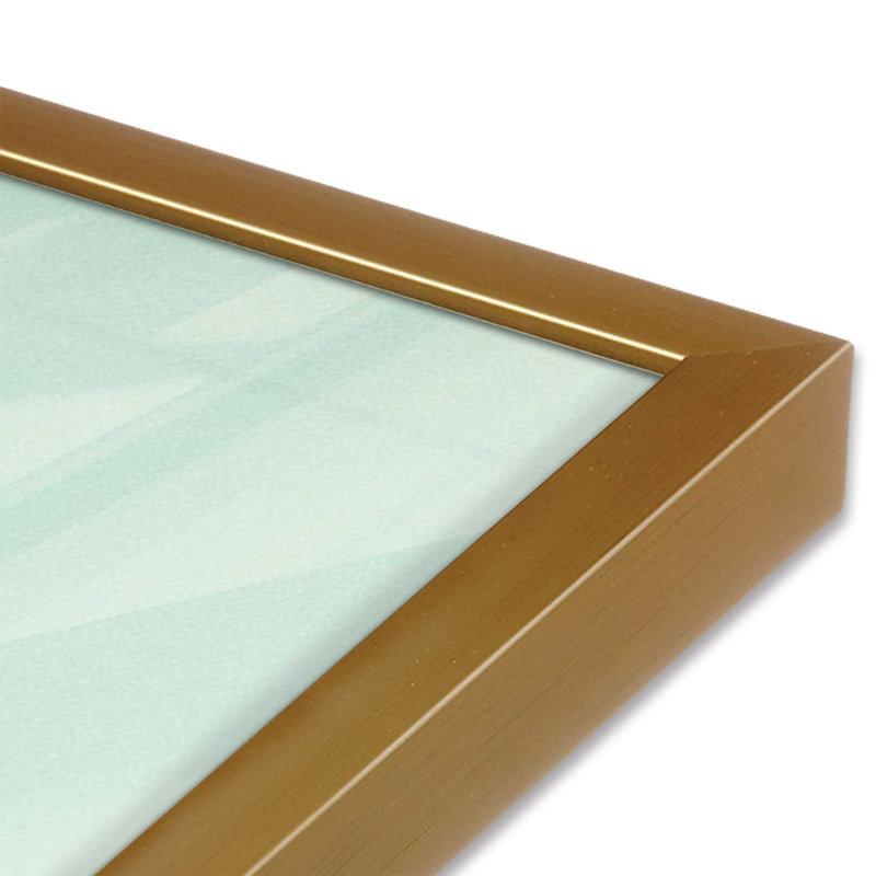 «Seacliff Whispers V1», impression encadrée sur papier par Azure Artisanal Studio, Or poli